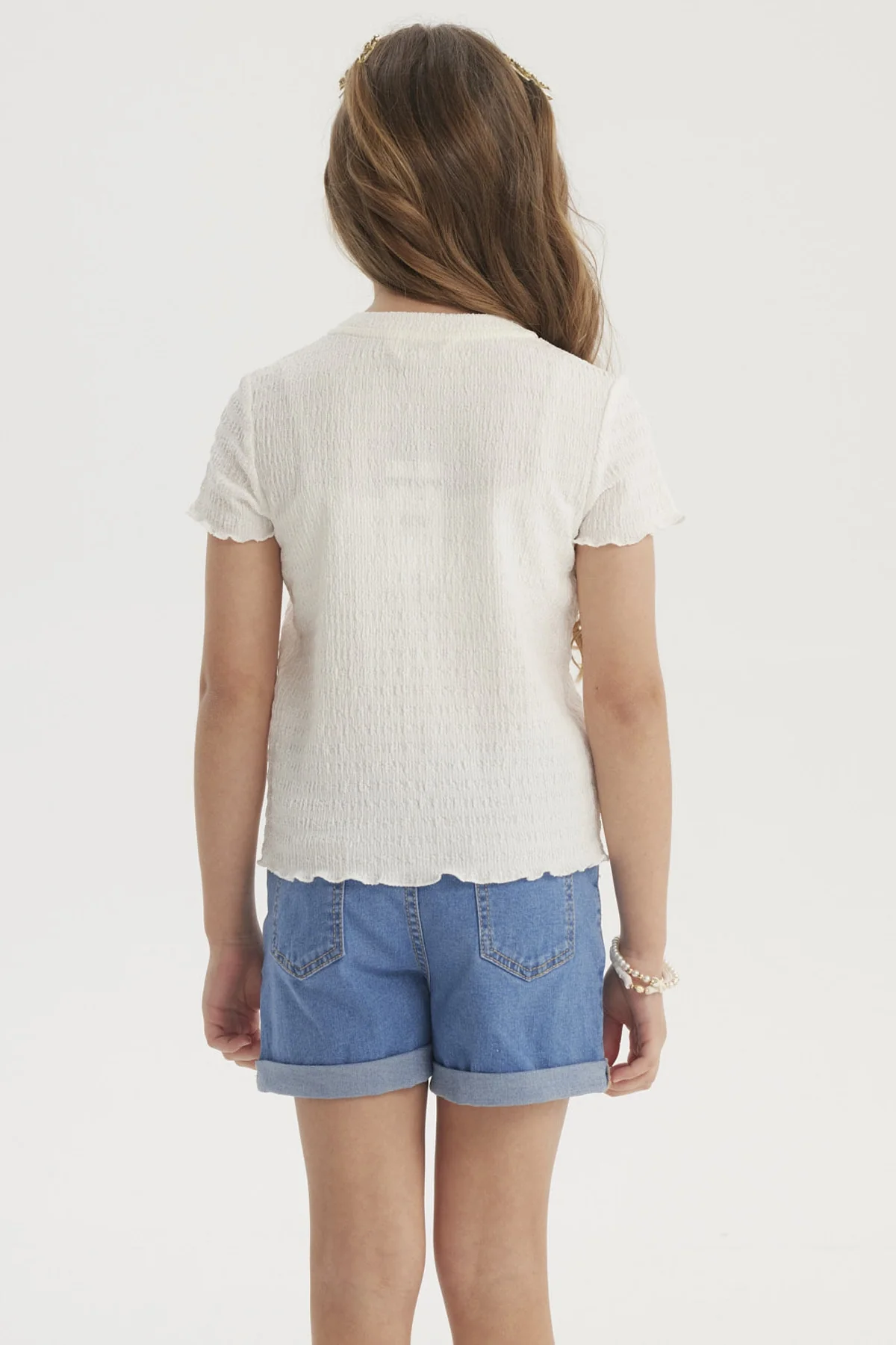 Polera Niña Con Textura Crudo - Image 3