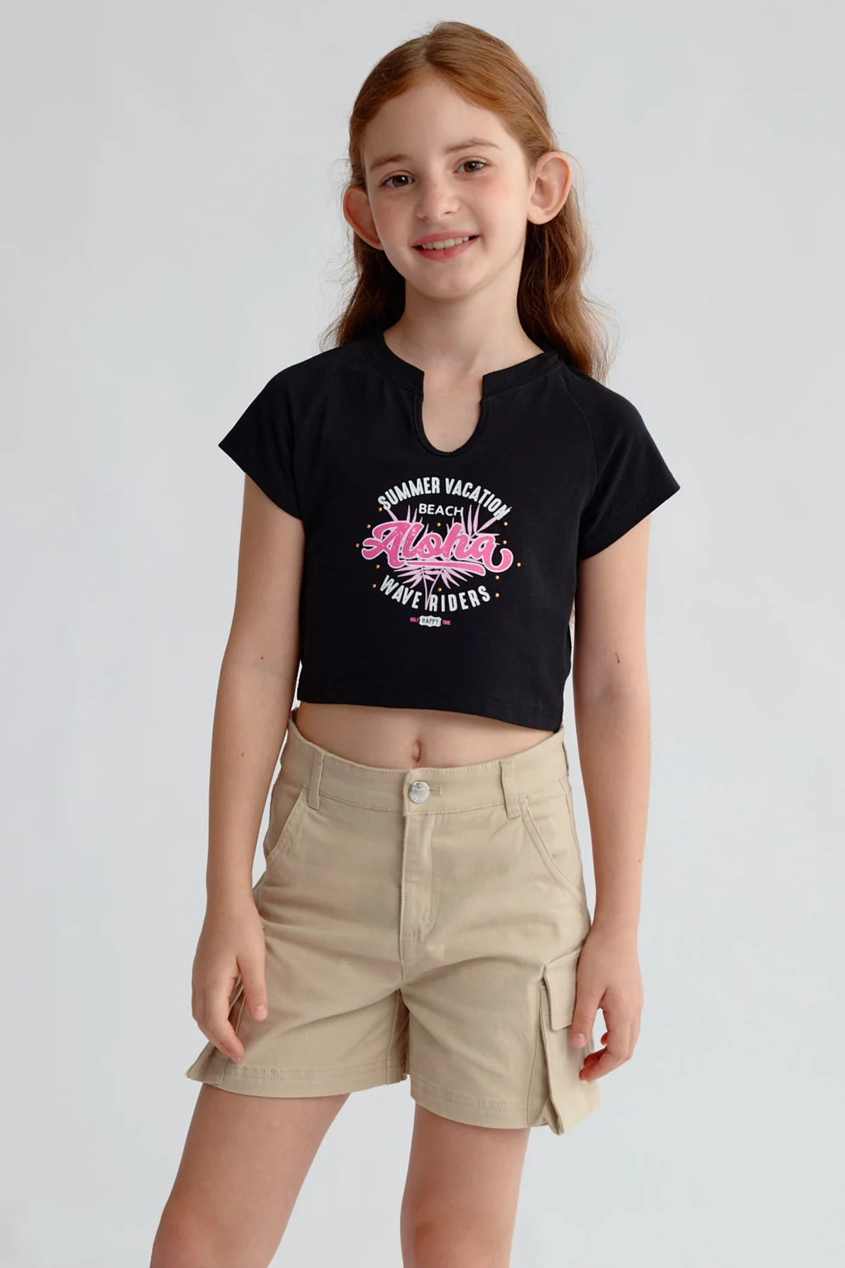 Polera Niña Print Negro