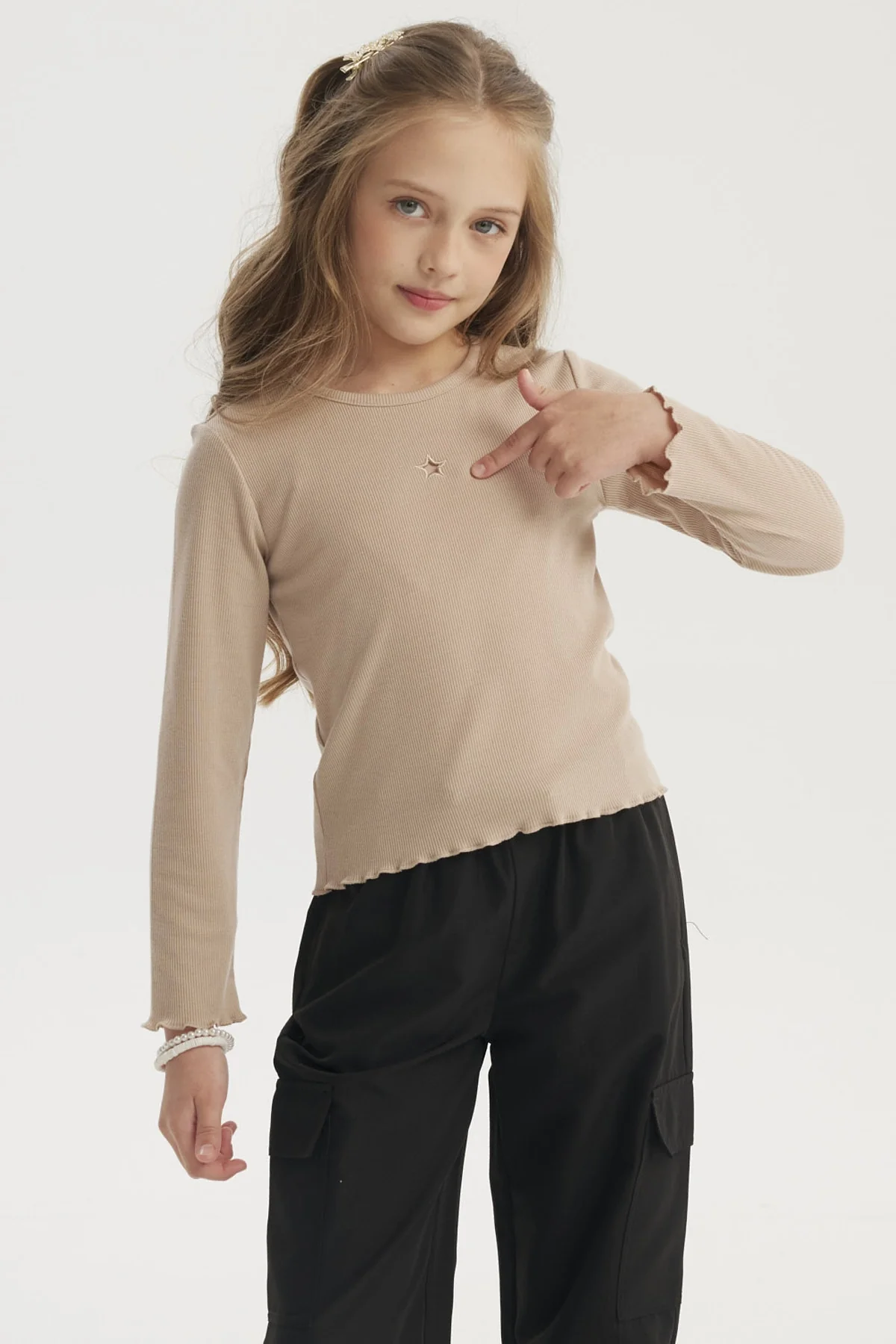 Polera Niña Slim Café