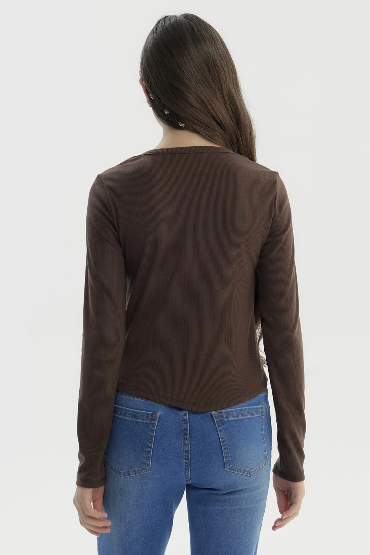 Polera Niña Slim Café - Image 3