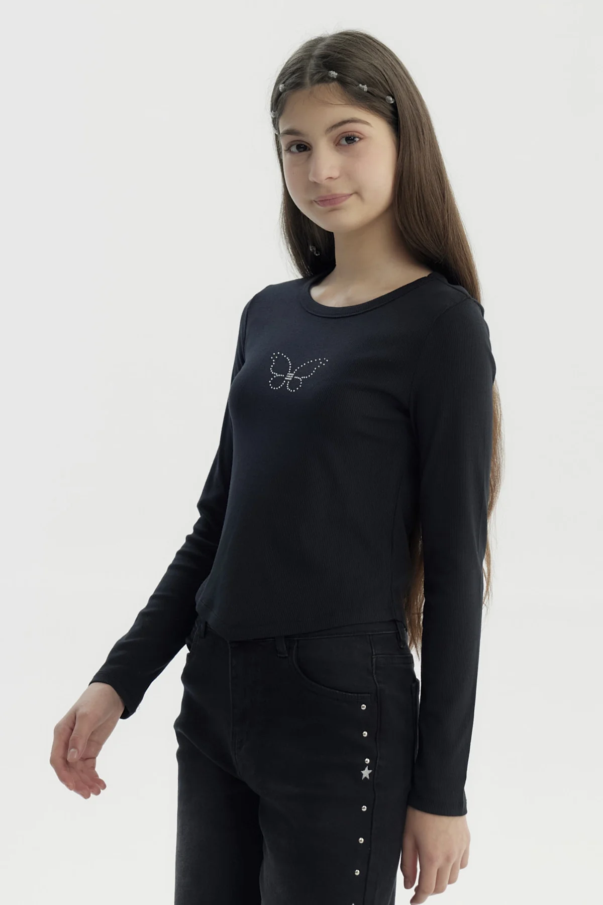 Polera Niña Slim Negro - Image 2