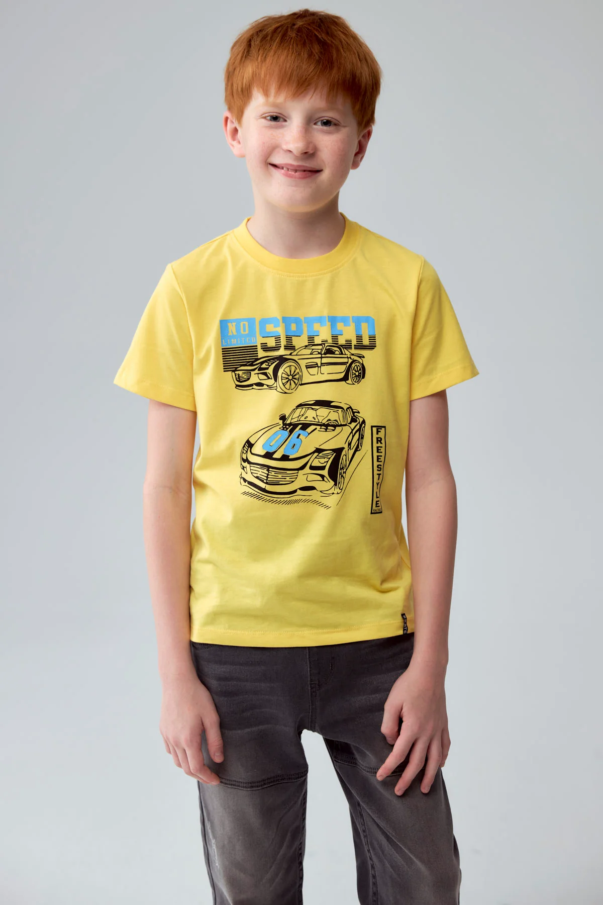 Polera Niño Básica Estampada Amarillo