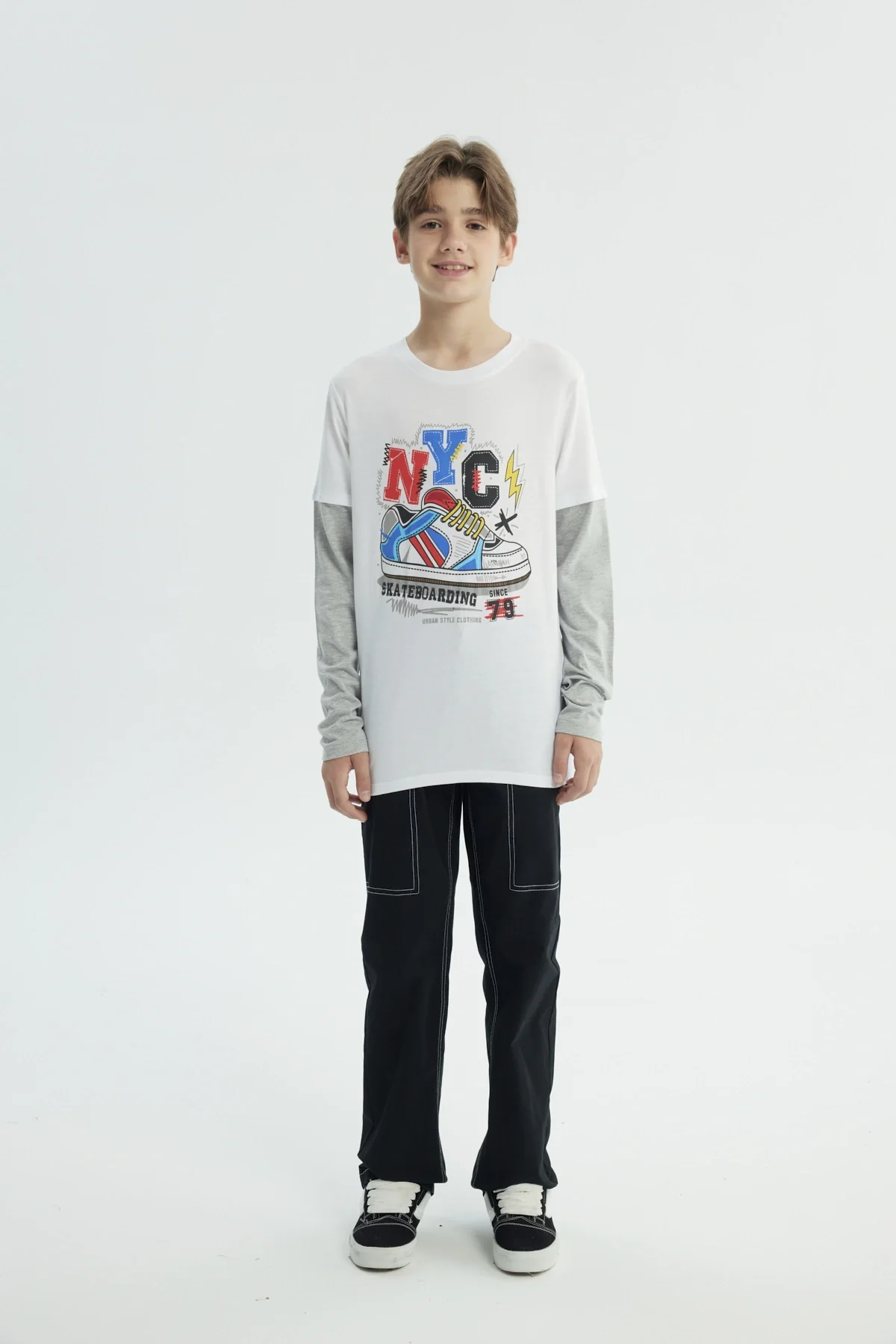 Polera Niño Básica Print Blanco - Image 4