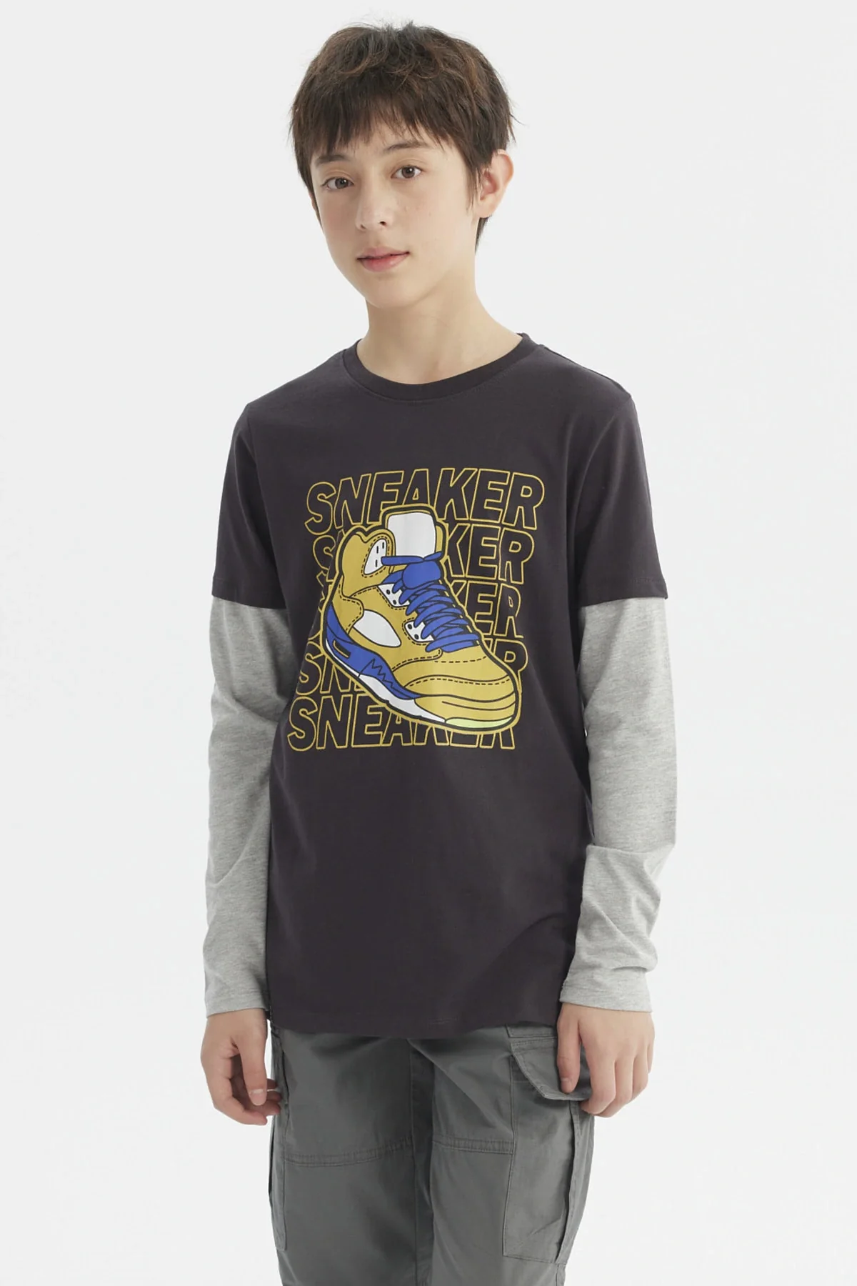 Polera Niño Básica Print Marengo