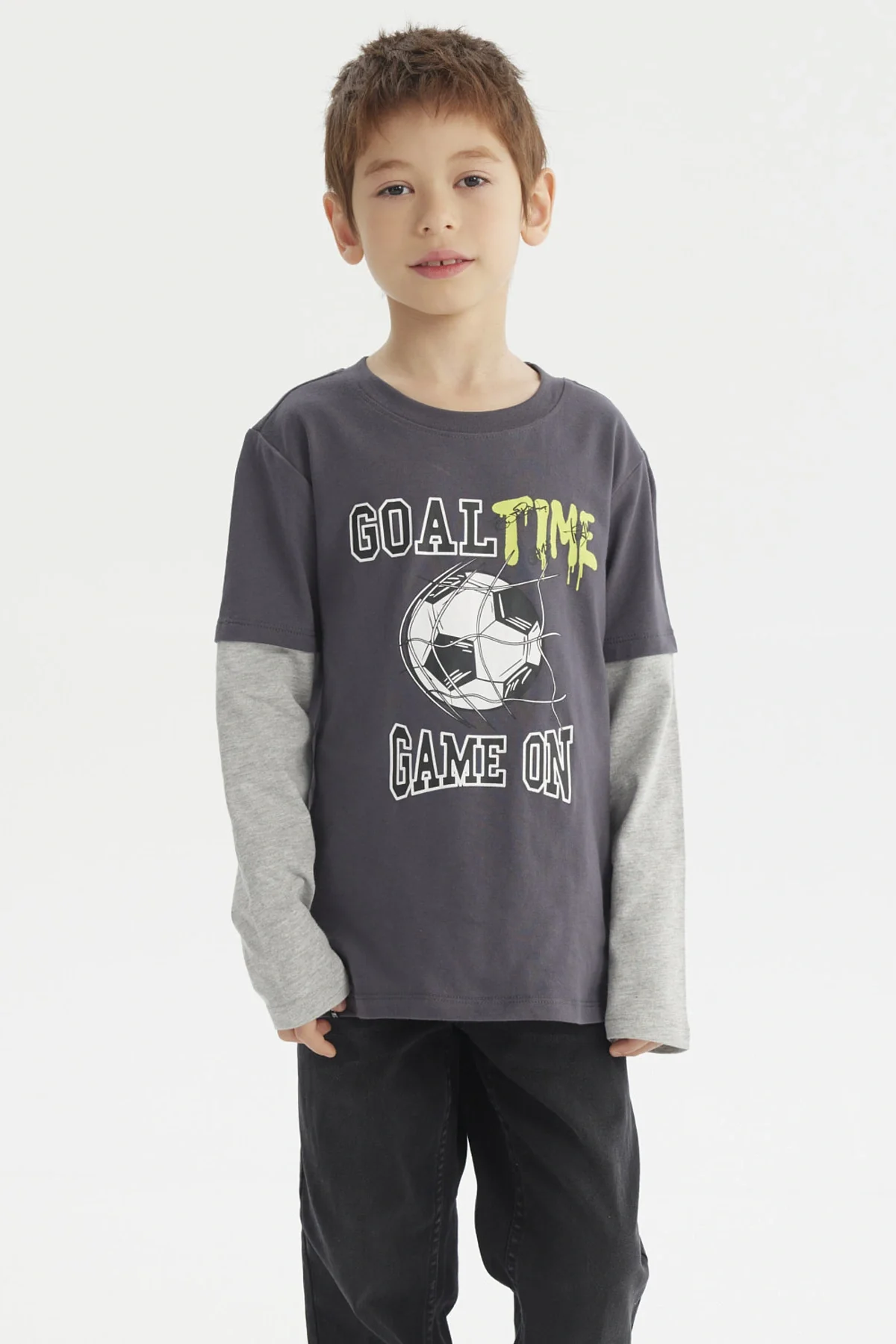 Polera Niño Básica Print Marengo
