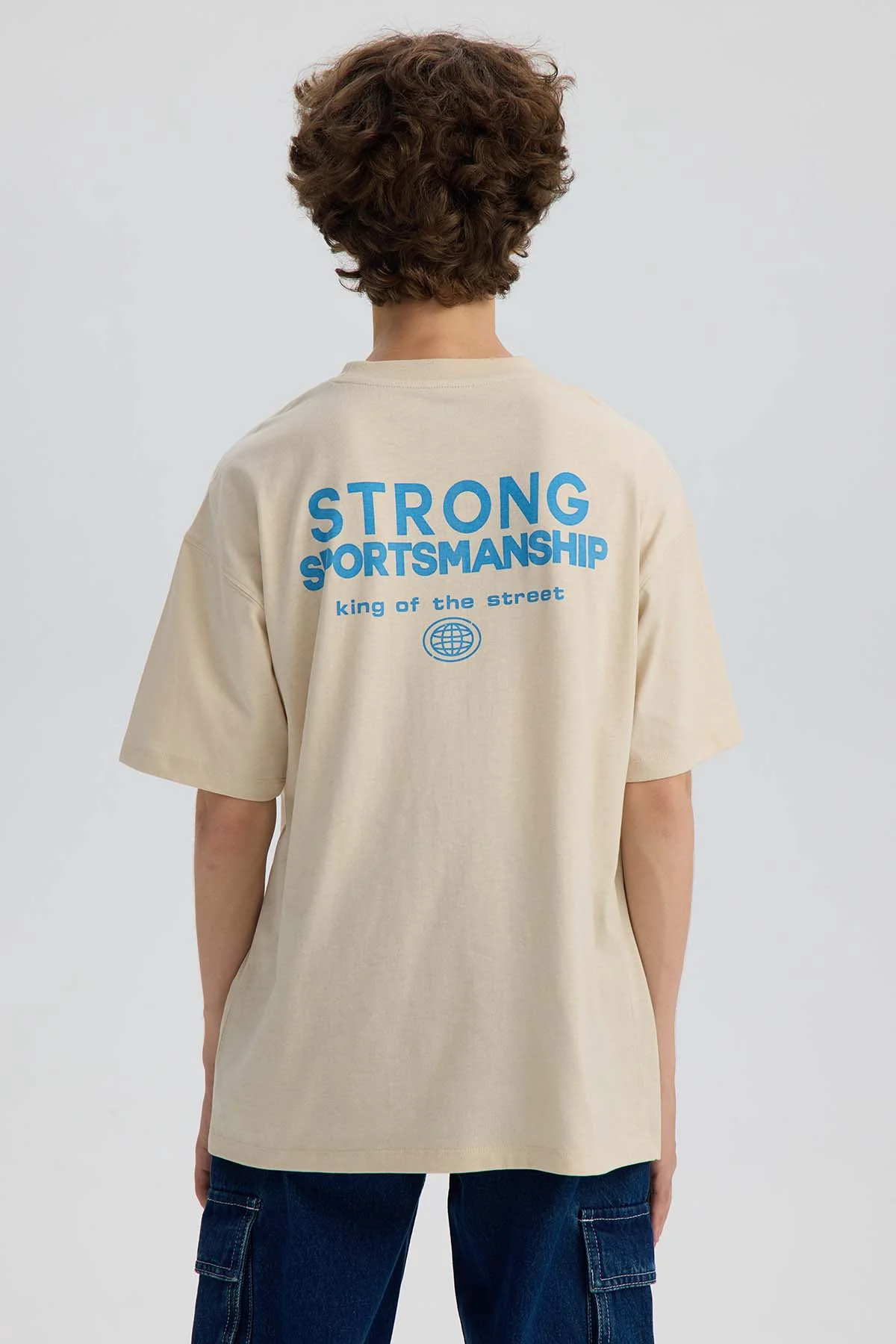 Polera Niño Oversize Print Crudo - Image 2