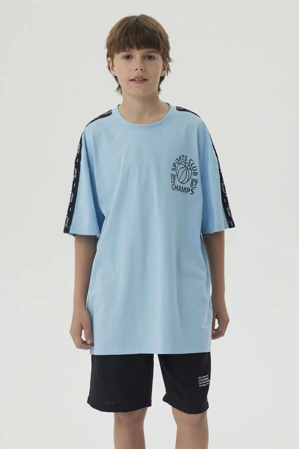 Polera Niño Tape Celeste