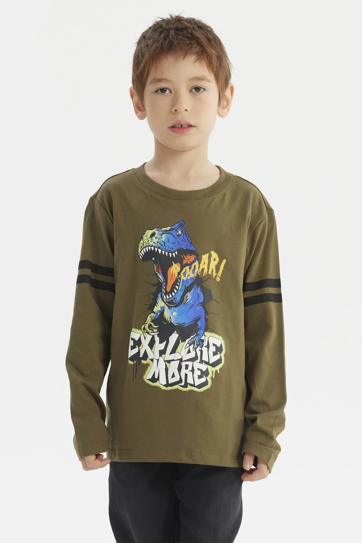 Polera Niño Toddler Franjas Verde Militar