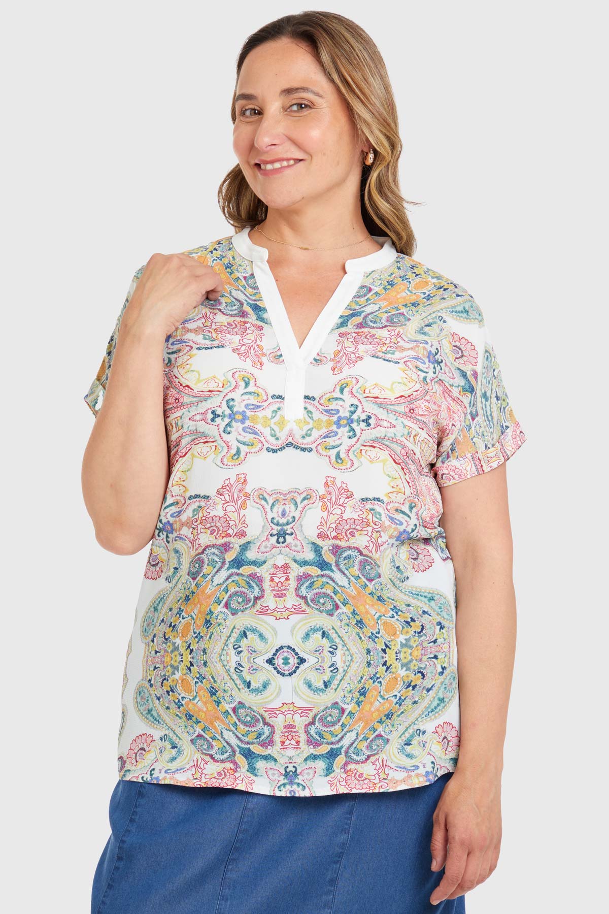 Polera Print Delantero Crudo
