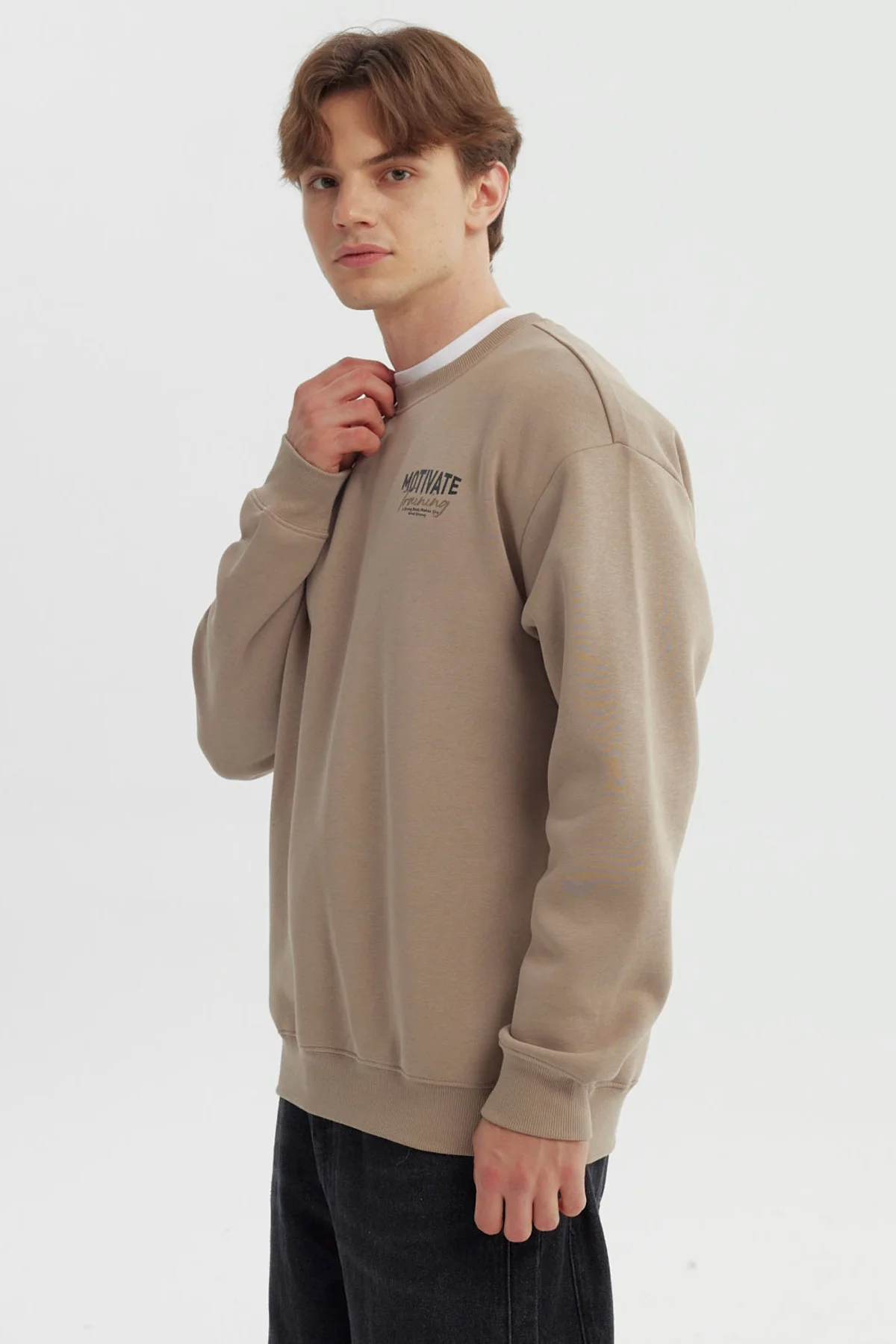 Polerón Hombre Slim Beige Oscuro - Image 2