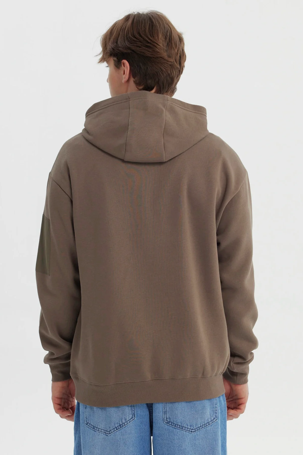 Polerón Hombre Slim Con Gorro Marron - Image 3