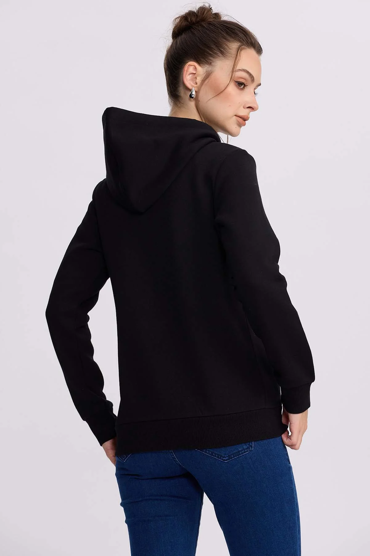 Polerón Mujer Hoodie Negro - Image 3
