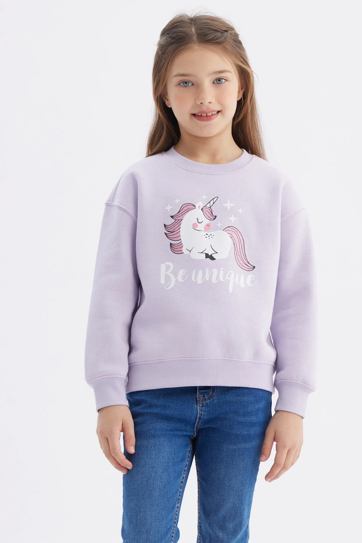 Polerón Niña Básico Print Lila