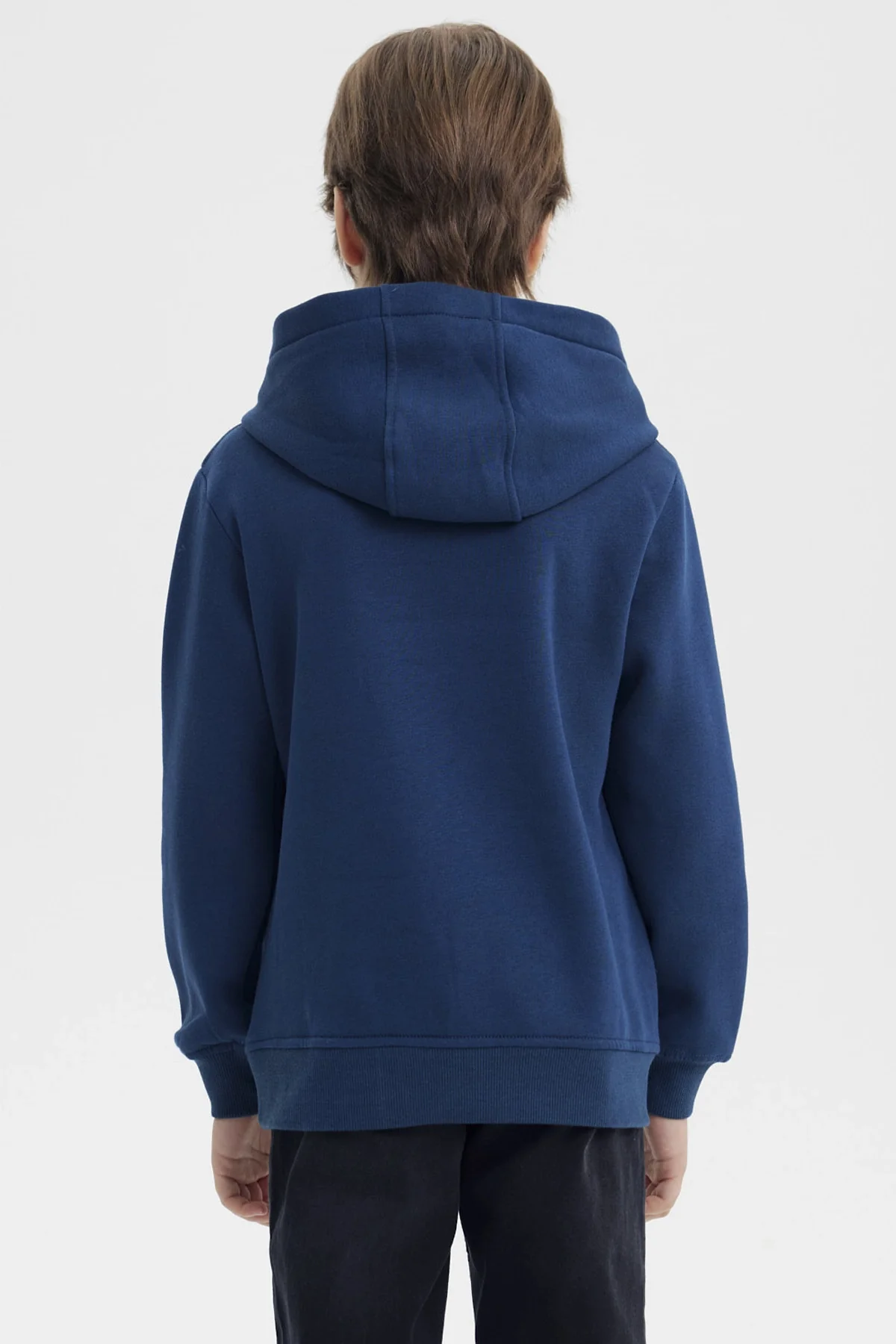 Polerón Niño Slim Con Gorro Azul Oscuro - Image 3