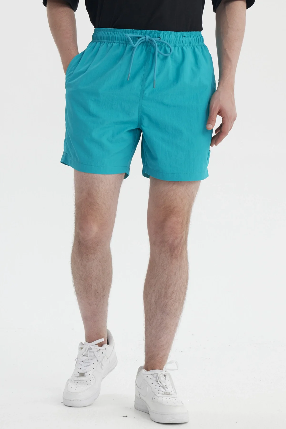 Short de Baño Hombre Liso Turquesa