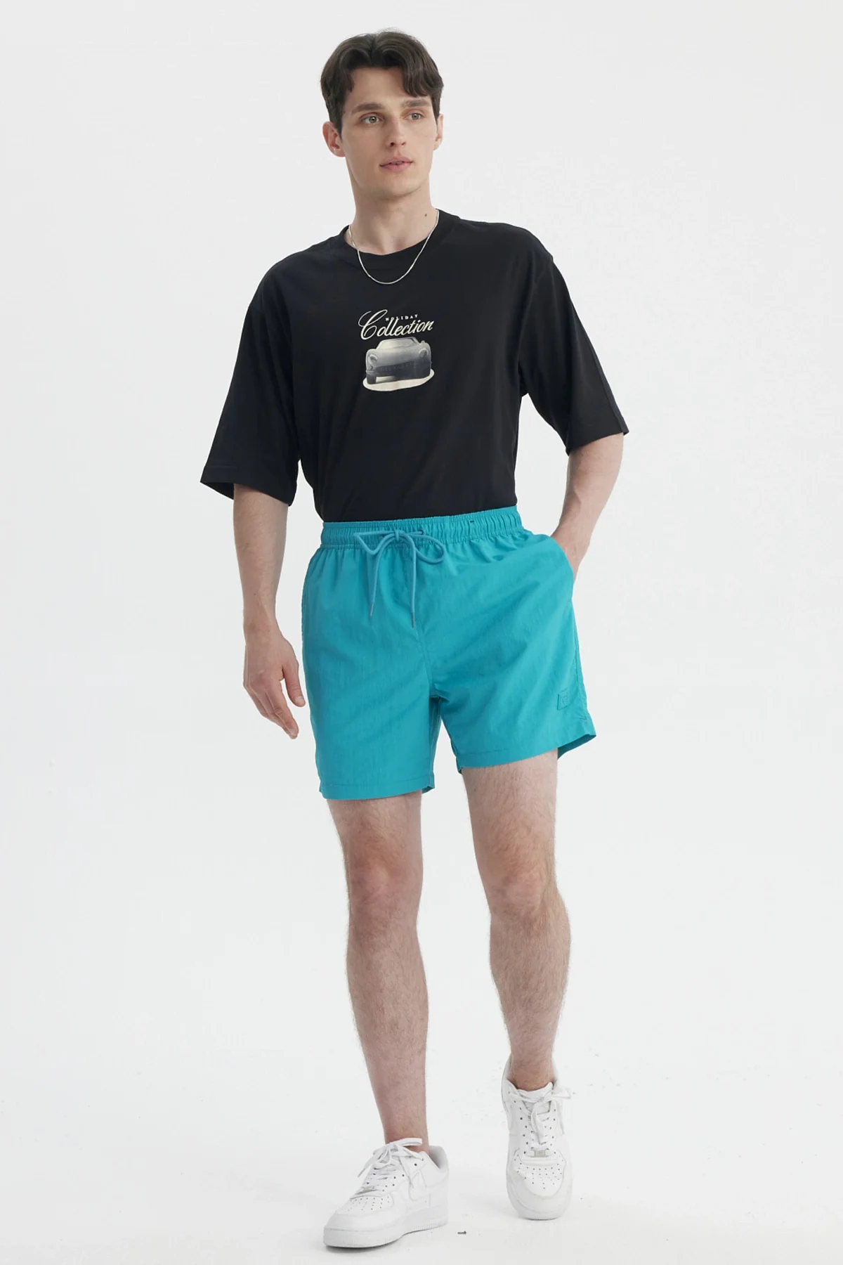 Short de Baño Hombre Liso Turquesa - Image 4