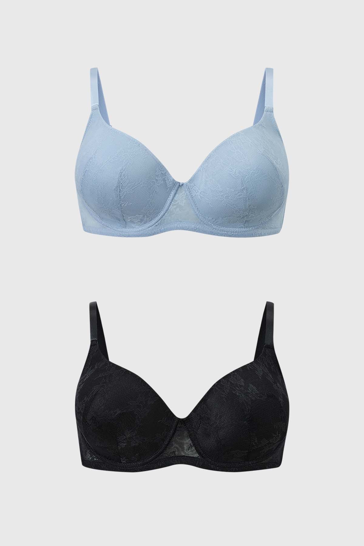 Sostén Mujer Bipack Support Full Encaje Azul Claro