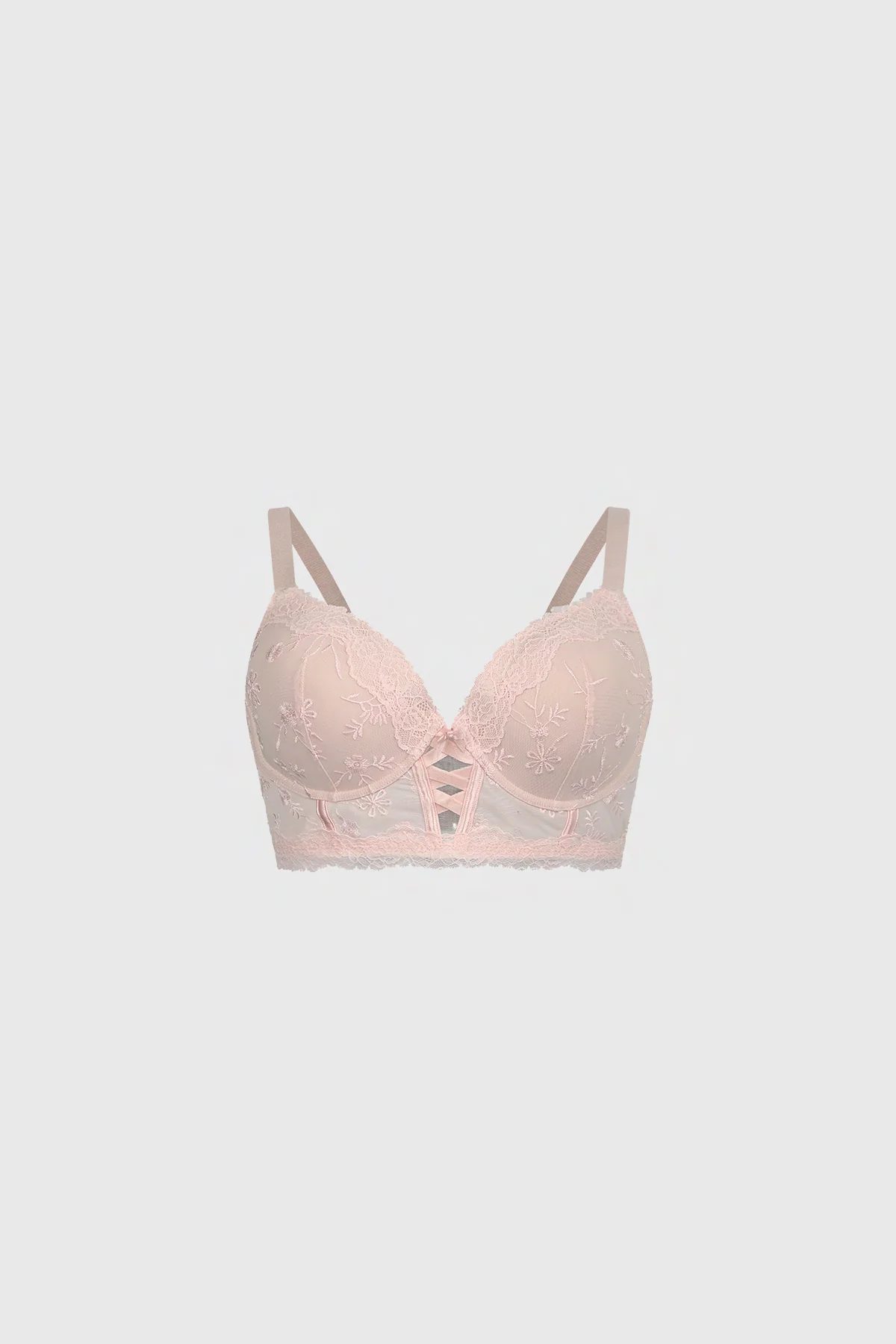 Sostén Mujer Copa Soft Detalle Macramé Palo Rosa
