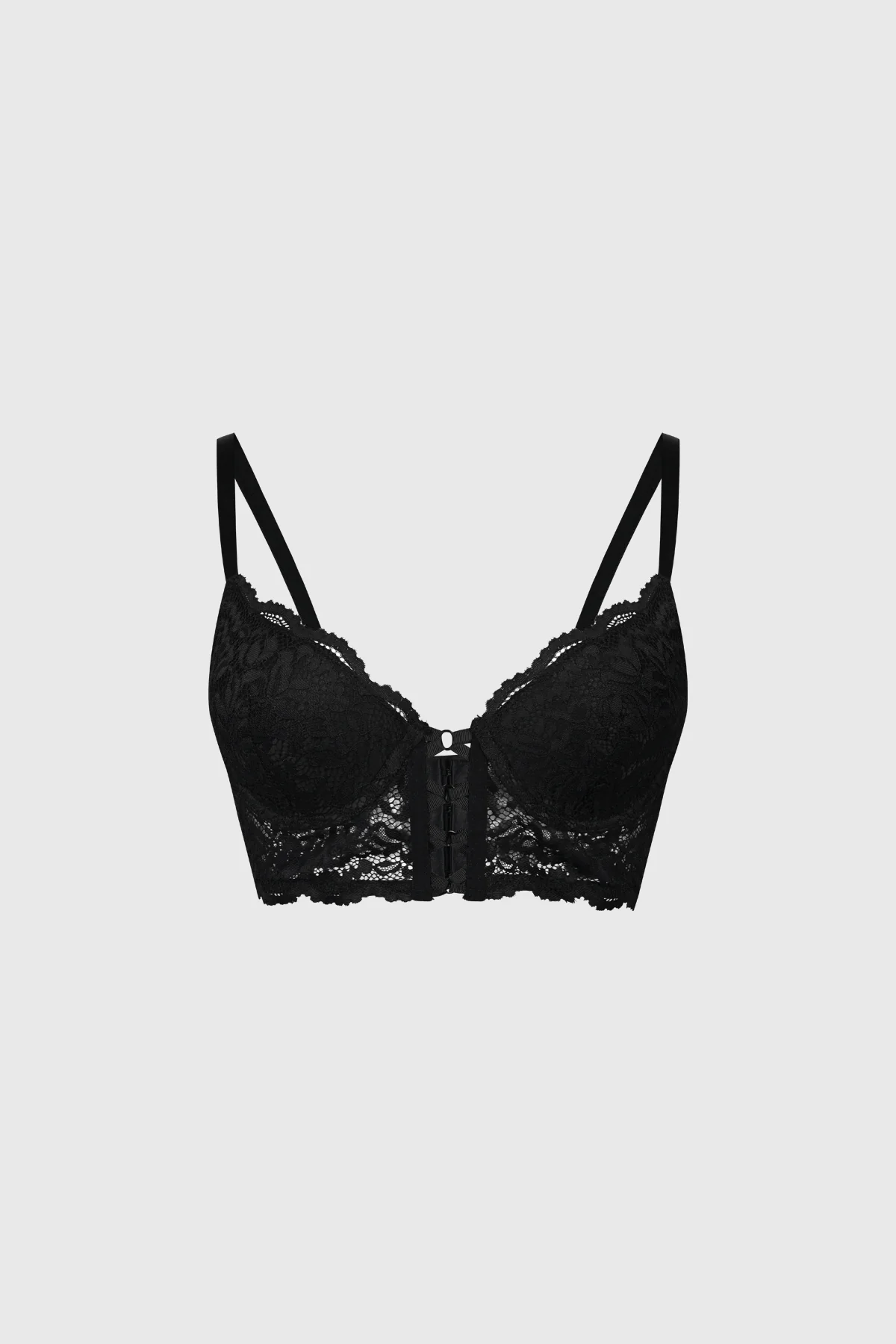 Sostén Mujer Corset Detalle Cruce Medio Negro