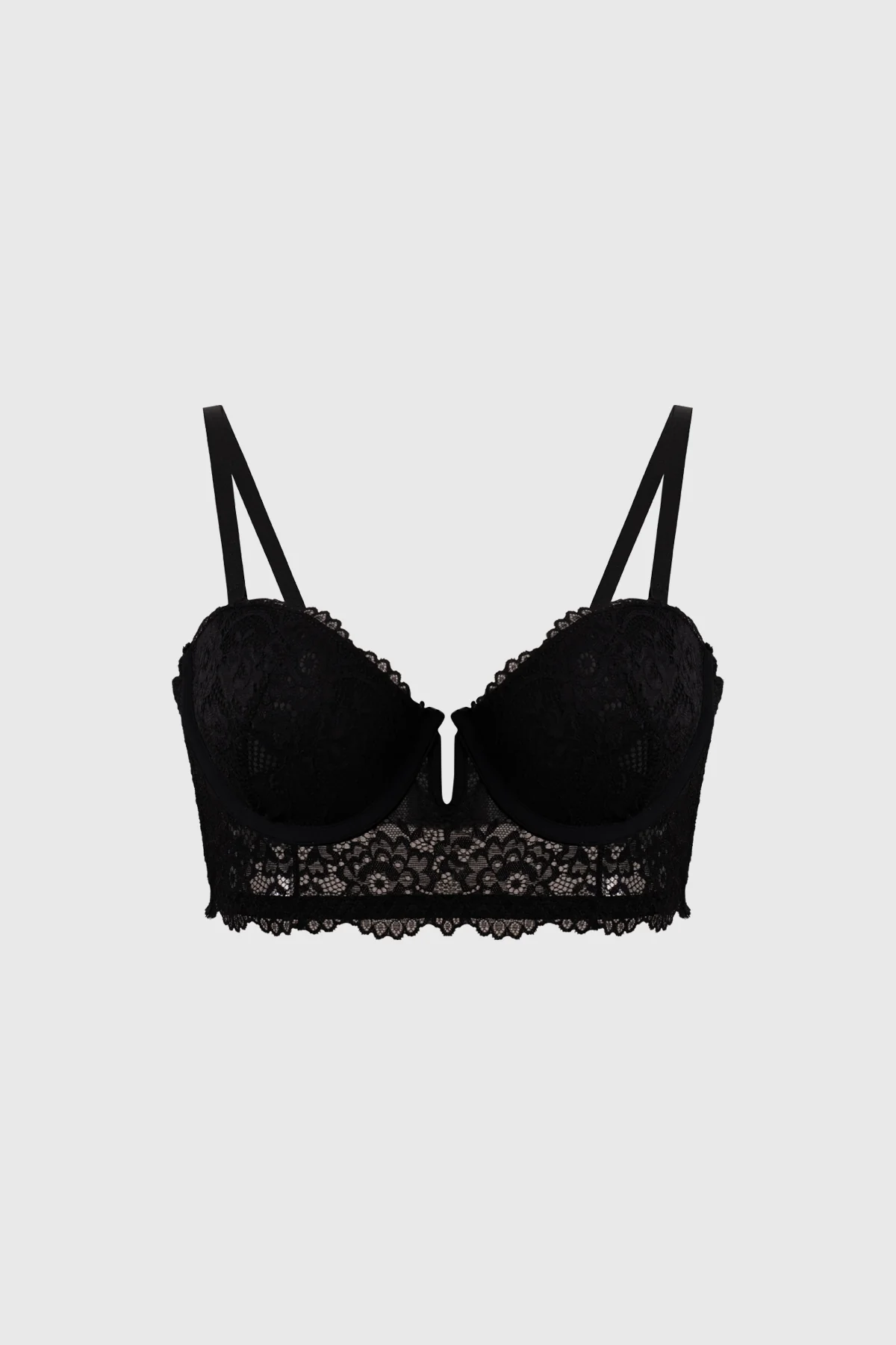 Sostén Mujer Strappless Encaje Negro