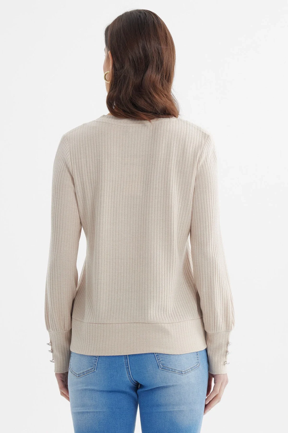 Sweater Mujer Ajustado Beige - Image 3