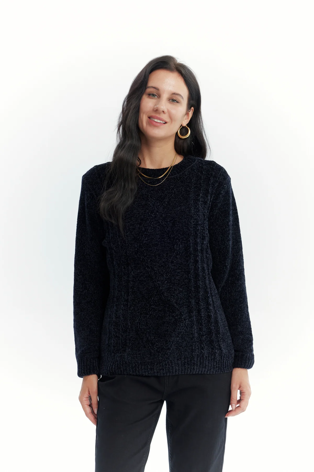 Sweater Mujer Chenille Negro