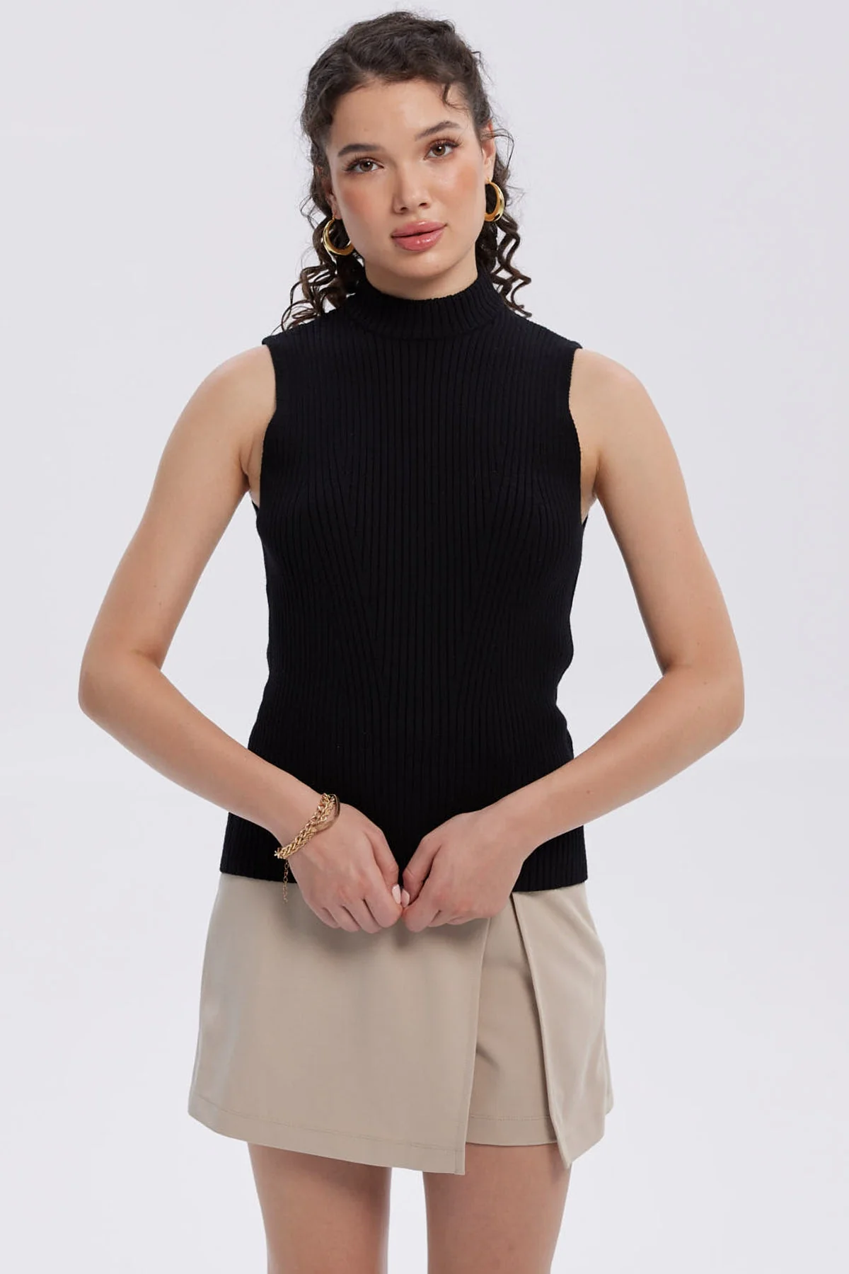 Sweater Mujer Con Textura Negro