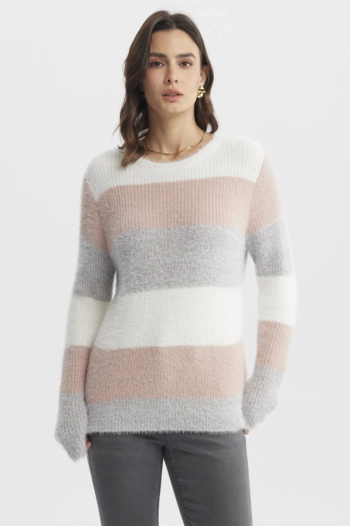 Sweater Mujer Rapport Rayas Crudo