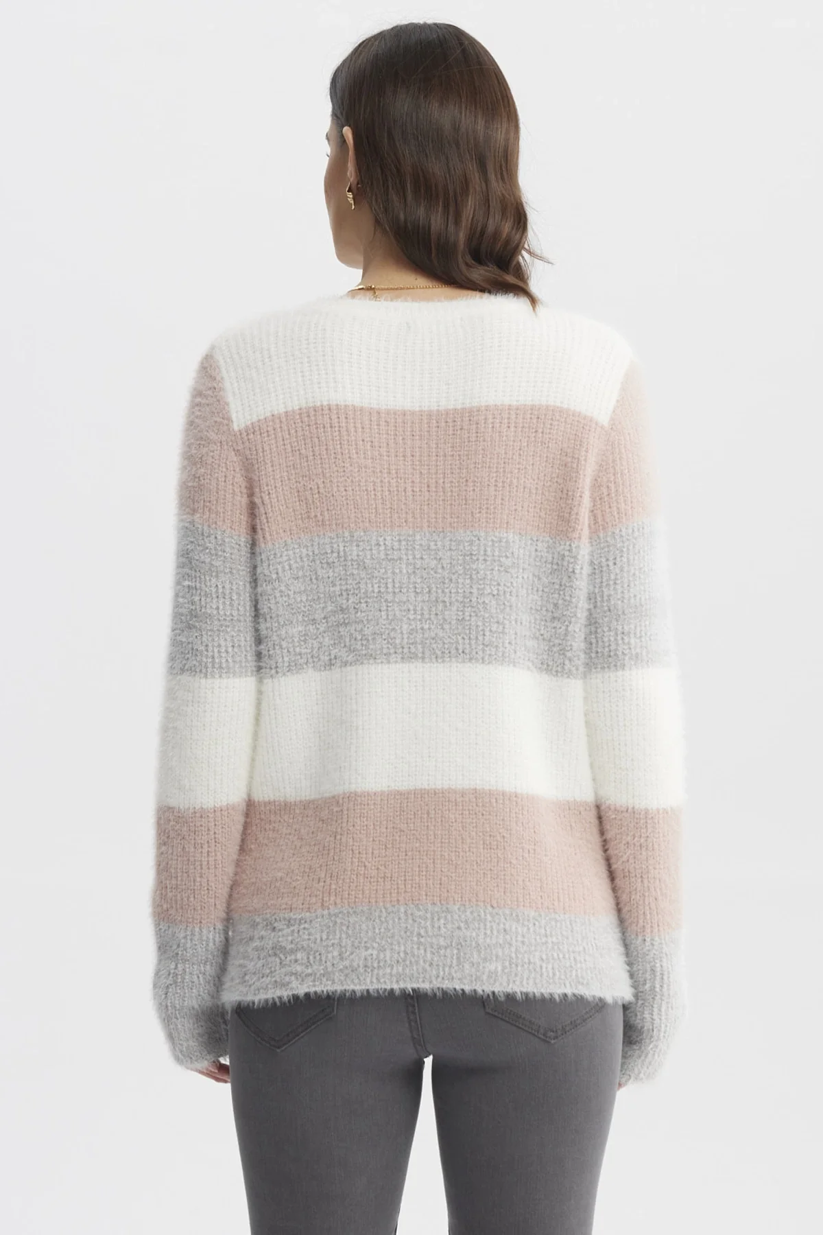 Sweater Mujer Rapport Rayas Crudo - Image 3