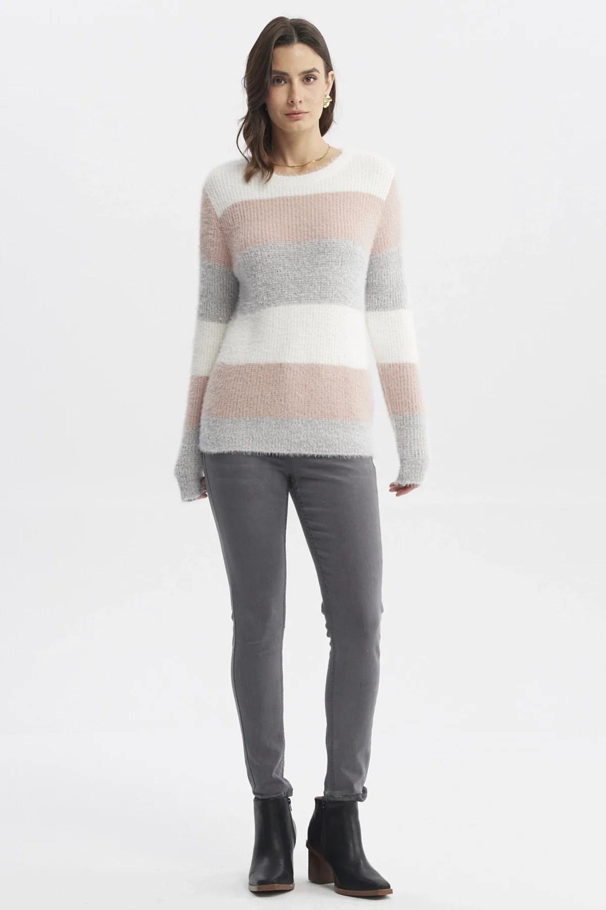 Sweater Mujer Rapport Rayas Crudo - Image 4