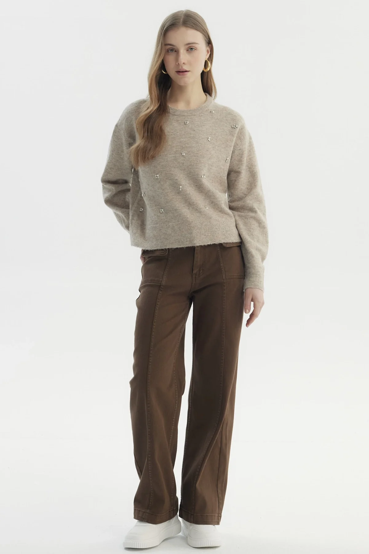 Sweater Mujer Regular Beige - Image 4