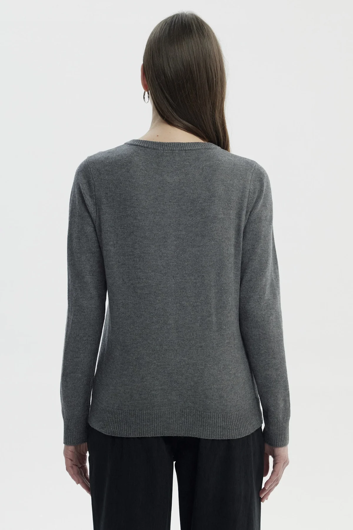 Sweater Mujer Regular Gris Melange - Image 3