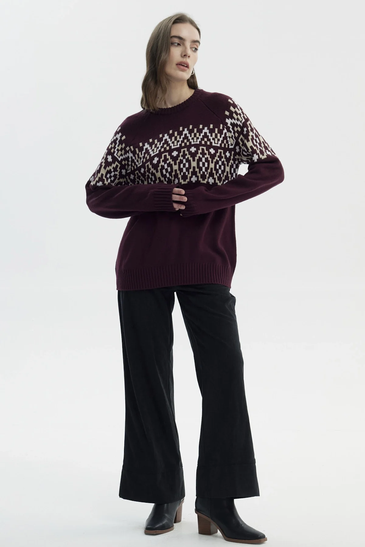 Sweater Mujer Slim Cuello Alto Rojo - Image 4