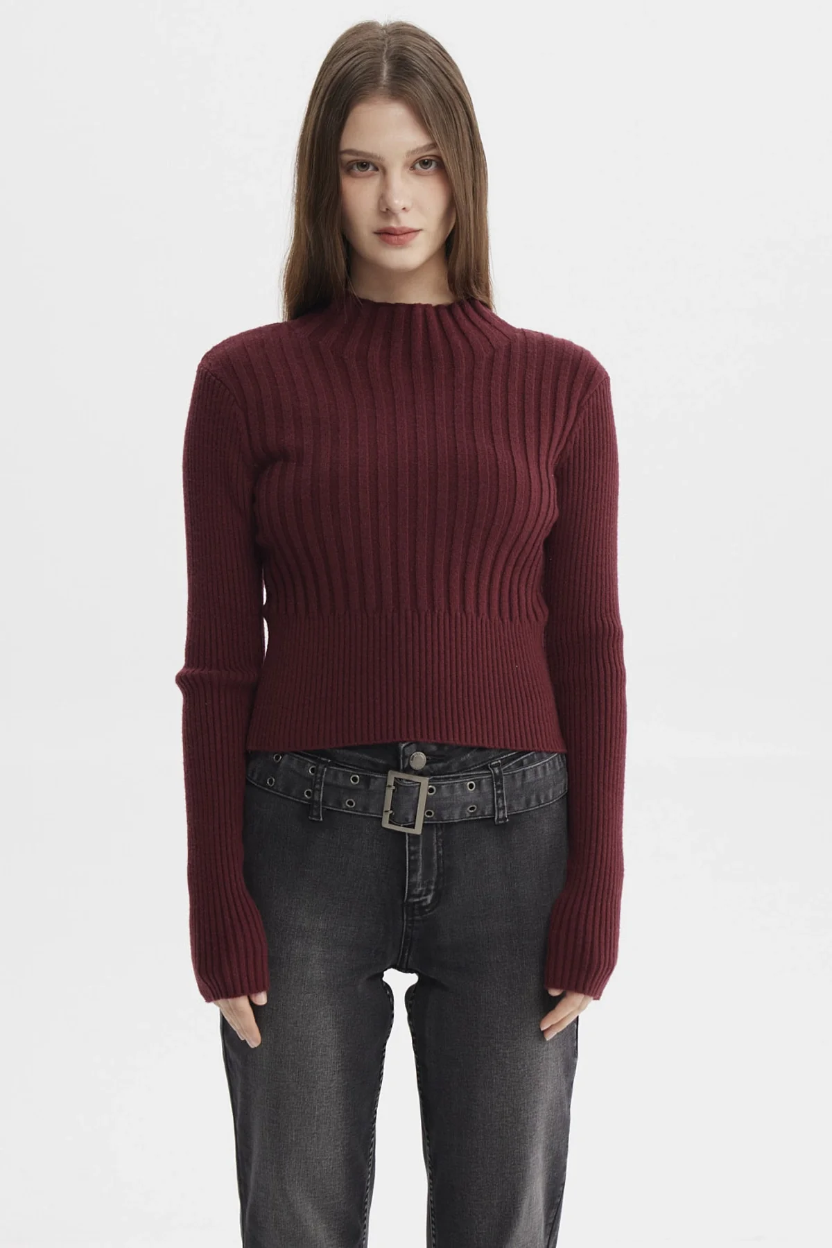 Sweater Mujer Slim Tejido Rojo