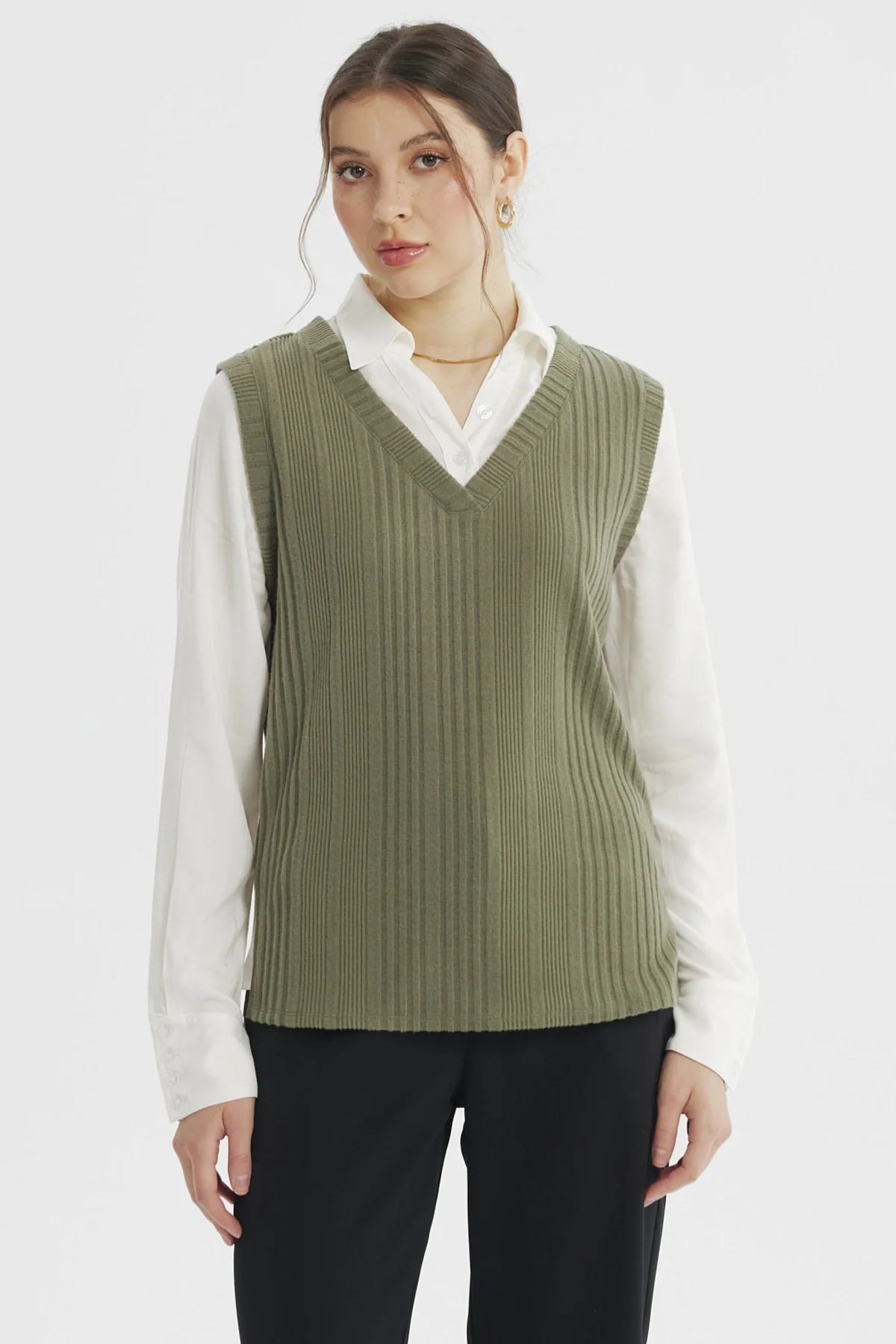 Sweater Mujer Vuelo Verde Olivo