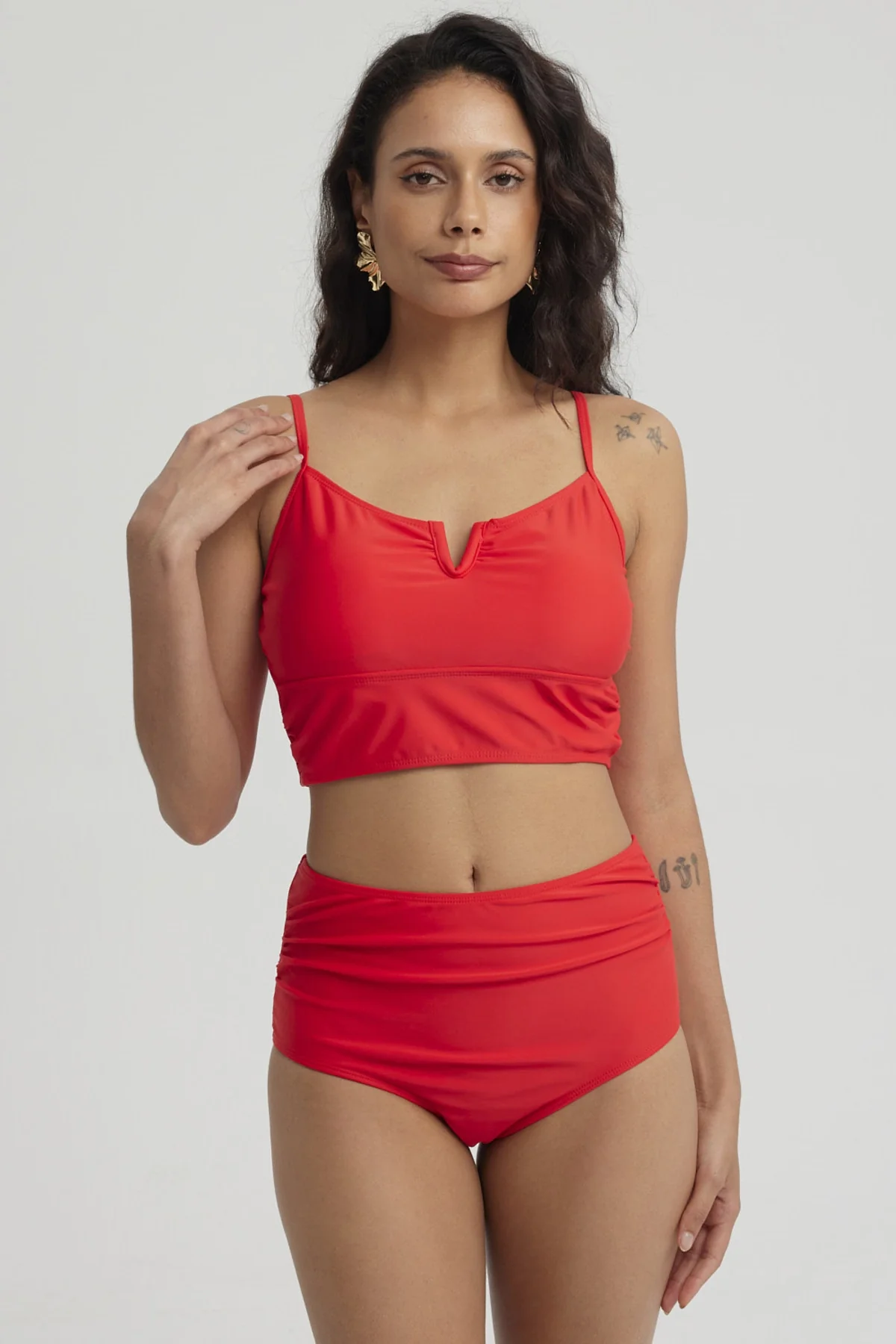 Traje de Baño Mujer Top Sostén Pabilo Rojo