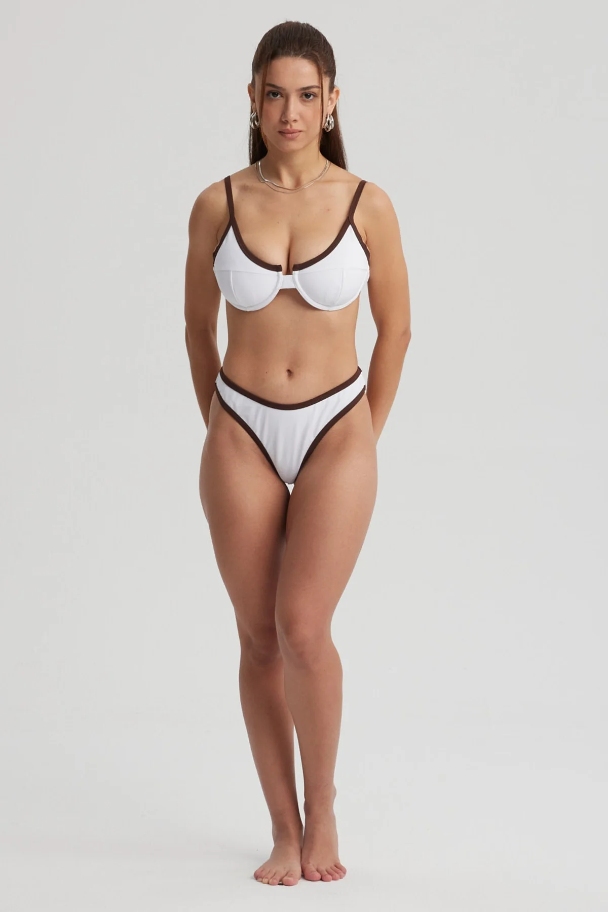 Traje de Baño Mujer Sostén Vivo Contraste Blanco - Image 4