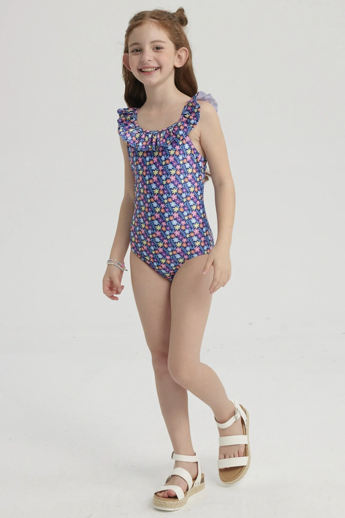 Traje de Baño Niña Básico Azul - Image 3