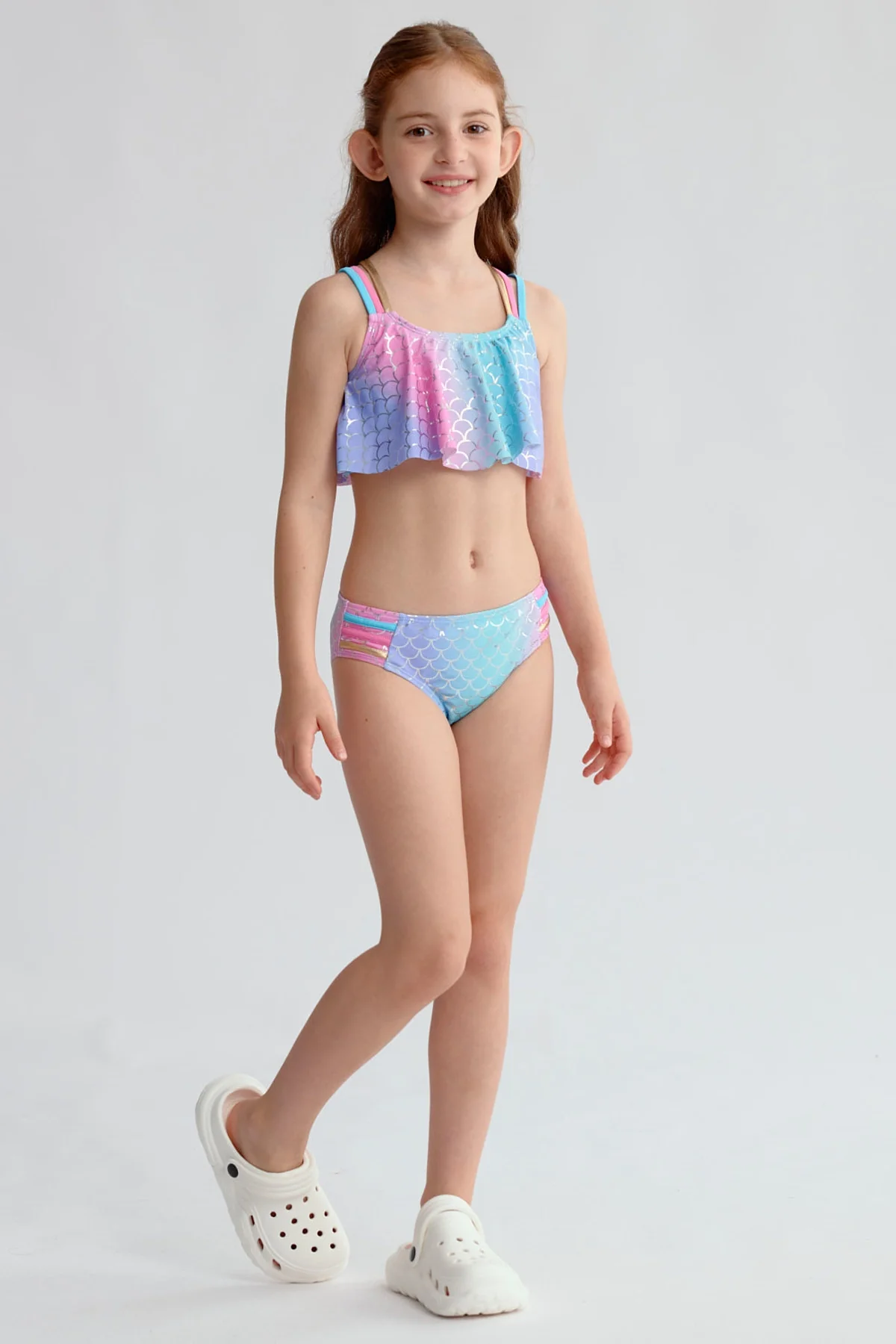 Traje de Baño Niña Full Print Celeste - Image 3