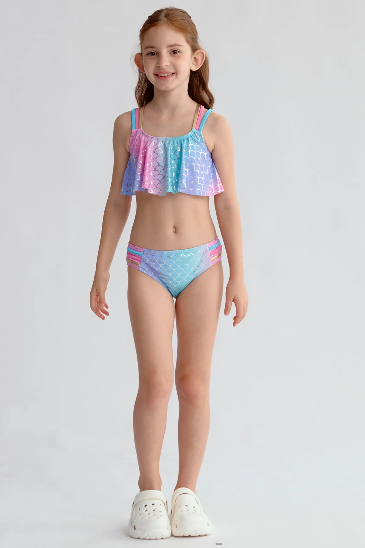 Traje de Baño Niña Full Print Celeste - Image 4