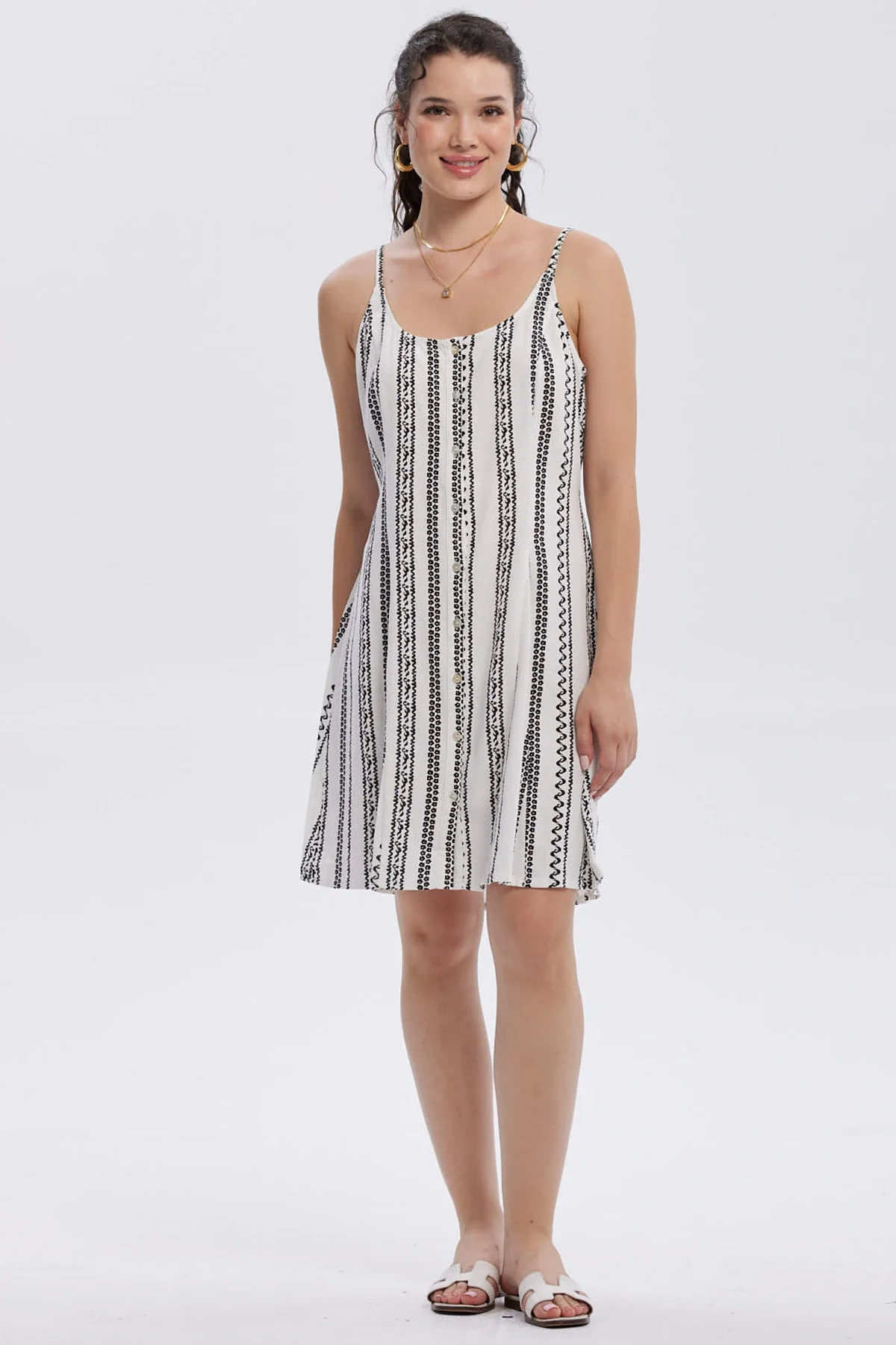 Vestido Mujer Lino Corto Crudo