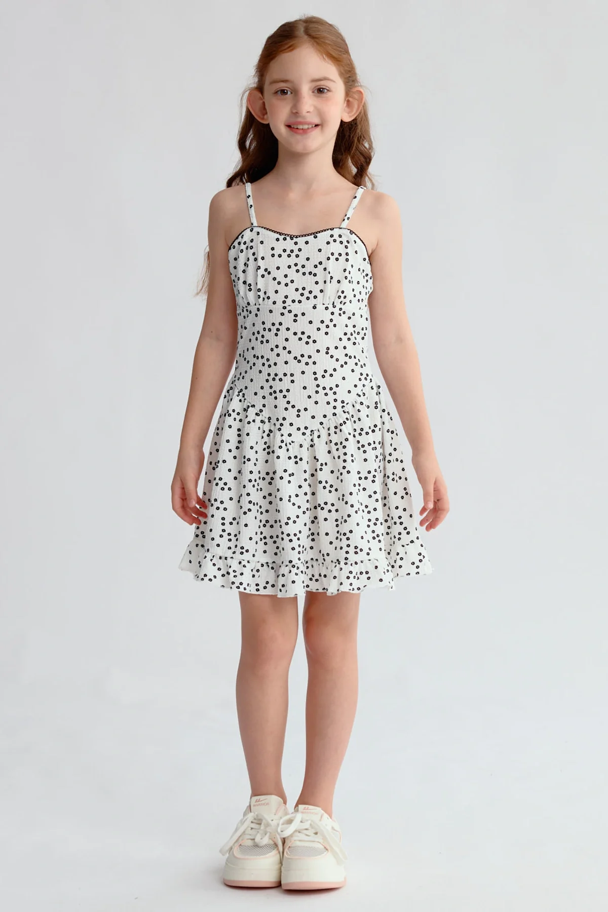 Vestido Niña Cintura Corte Blanco