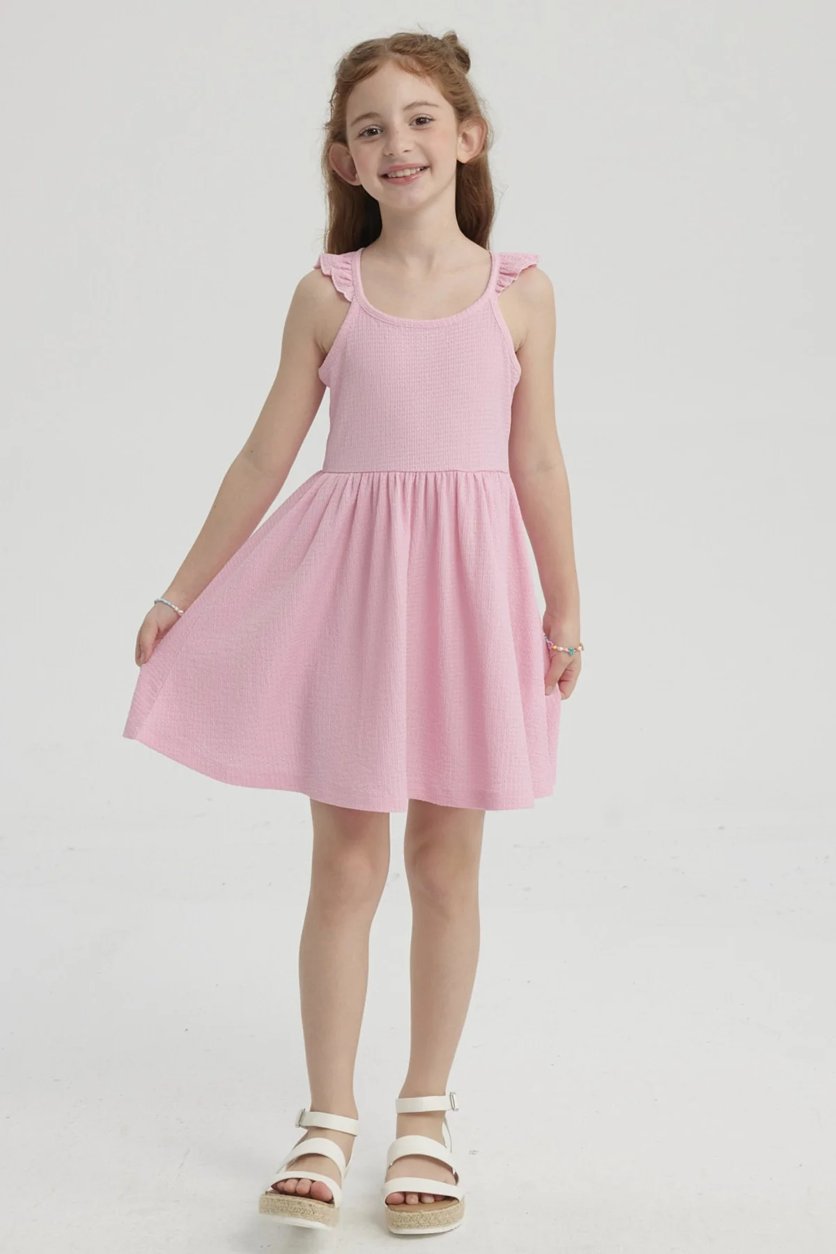 Vestido Niña Crep Rosado
